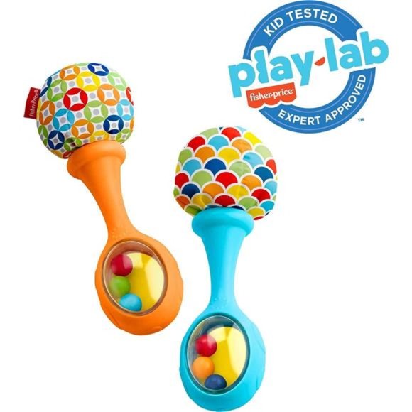 NEW - Fisher-Price Newborn Toys Maracas, Set of 2 Soft Musical Instruments - Picture 3 of 6